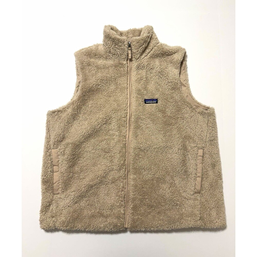 Patagonia Women's Los Gatos Full Zip Fleece Vest Khaki Beige Size XL